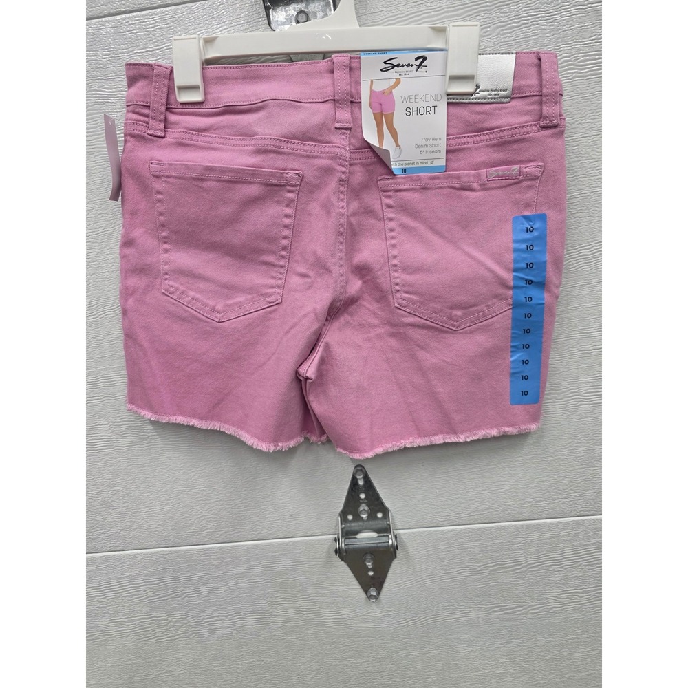 Seven7 Weekend Short Pink Fray Hem Denim Shorts Womens 10 MJ2248D03